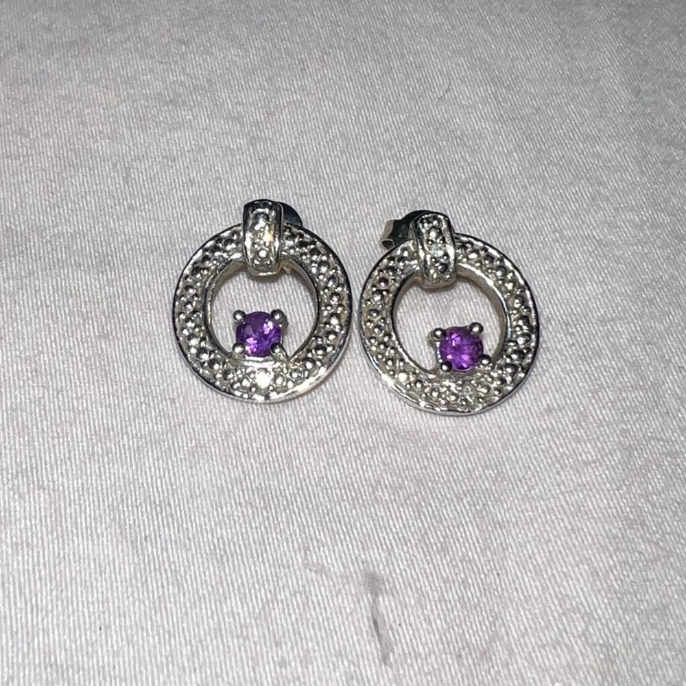 Amethyst Sterling Silver Gemstone Earrings